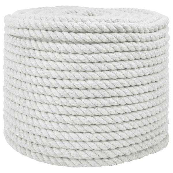 ARDEBO.de - Baumwollseil 10 mm 25 m Weiß 100% Baumwolle