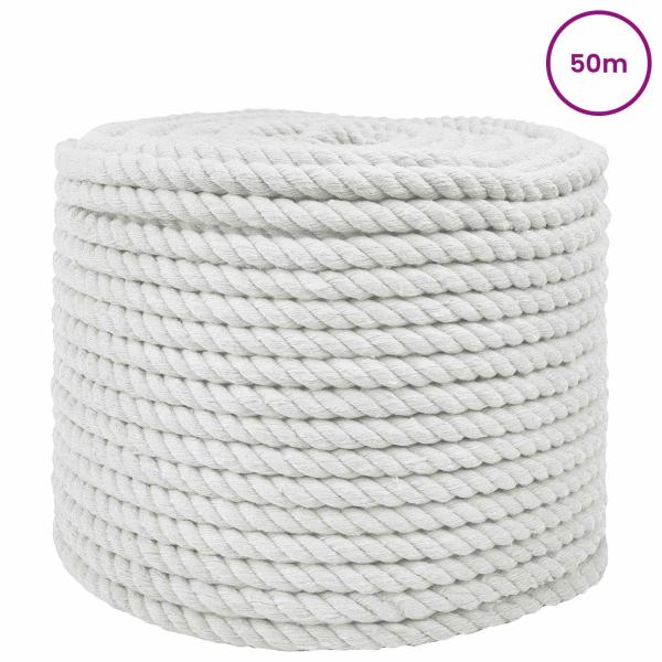 Baumwollseil 10 mm 50 m Weiß 100% Baumwolle