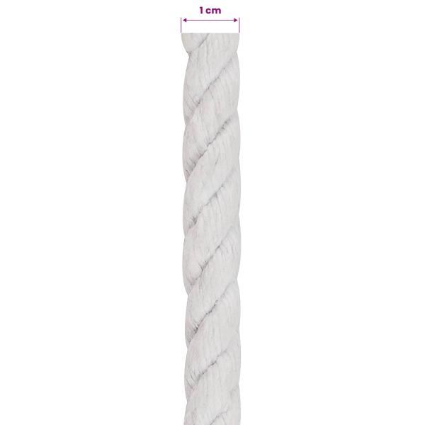Baumwollseil 10 mm 250 m Weiß 100% Baumwolle