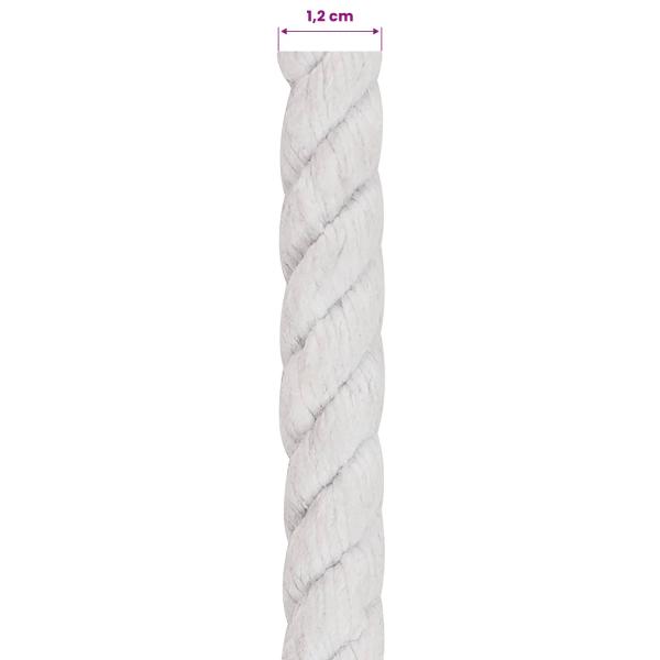 Baumwollseil 12 mm 50 m Weiß 100% Baumwolle