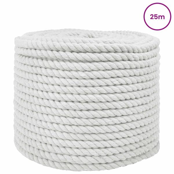Baumwollseil 14 mm 25 m Weiß 100% Baumwolle