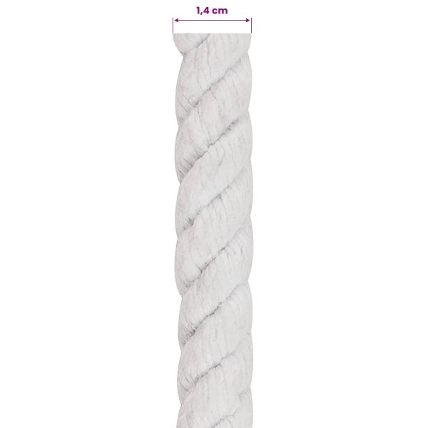 Baumwollseil 14 mm 50 m Weiß 100% Baumwolle
