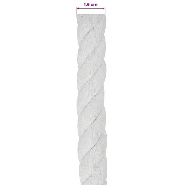 Baumwollseil 16 mm 25 m Weiß 100% Baumwolle