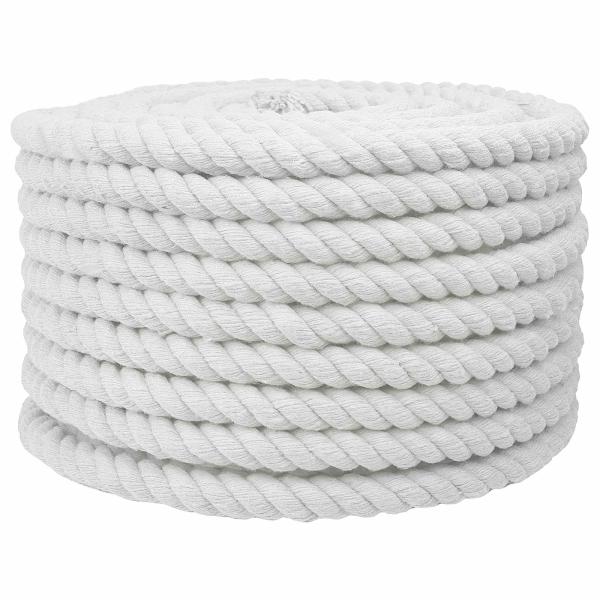 ARDEBO.de - Baumwollseil 16 mm 100 m Weiß 100% Baumwolle