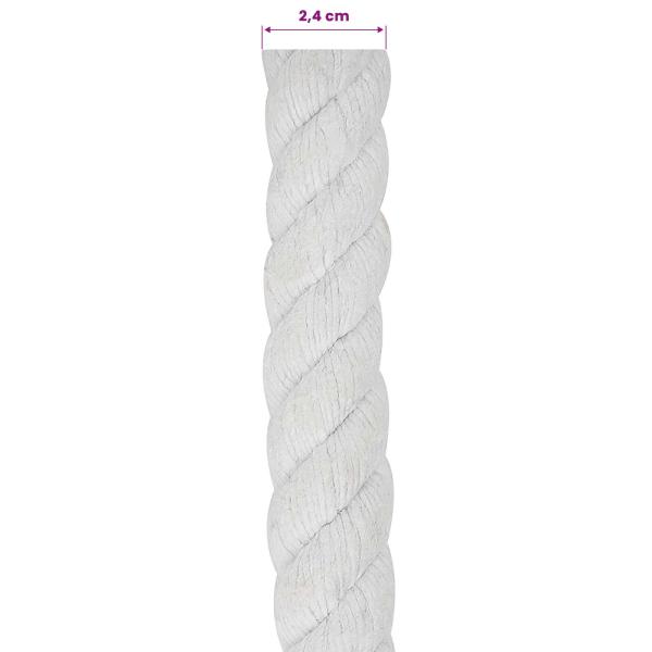 Baumwollseil 24 mm 25 m Weiß 100% Baumwolle