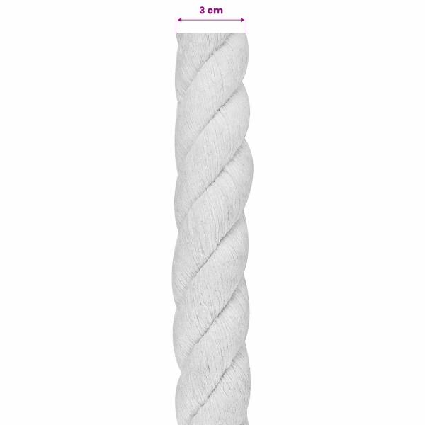 Baumwollseil 30 mm 25 m Weiß 100% Baumwolle