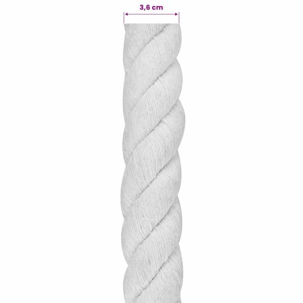Baumwollseil 36 mm 25 m Weiß 100% Baumwolle