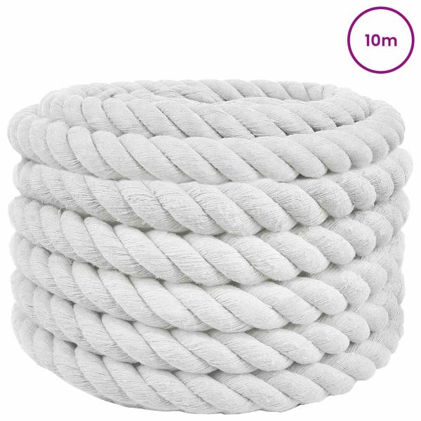 Baumwollseil 40 mm 10 m Weiß 100% Baumwolle