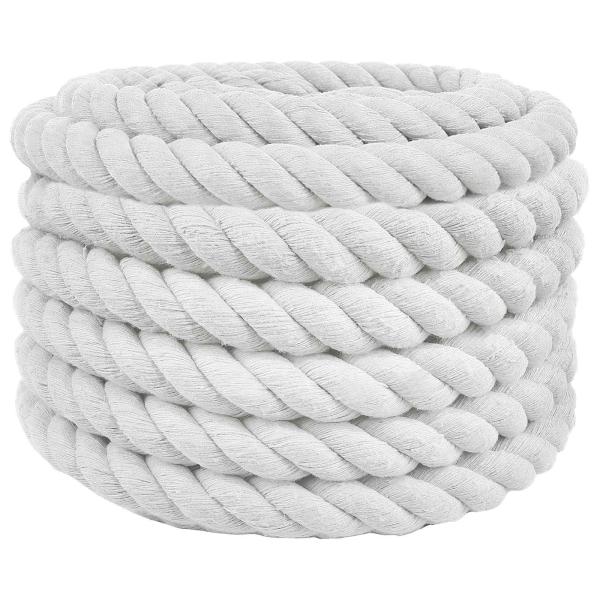 ARDEBO.de - Baumwollseil 40 mm 25 m Weiß 100% Baumwolle