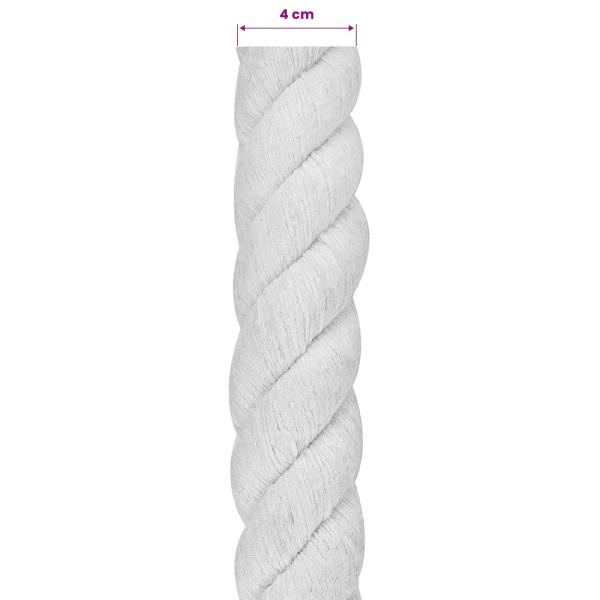 Baumwollseil 40 mm 25 m Weiß 100% Baumwolle