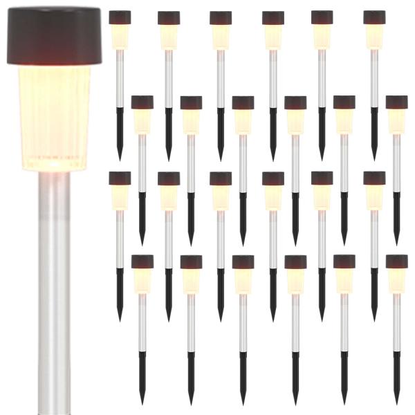 Außen Solarlichter mit Erdnagel 24 stk. Warmes Weiß 29,5 cm