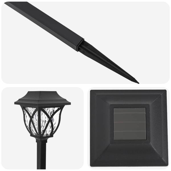 Außen Solarlichter mit Erdnagel 12 Stk. Warmes Weiß 42 cm PP