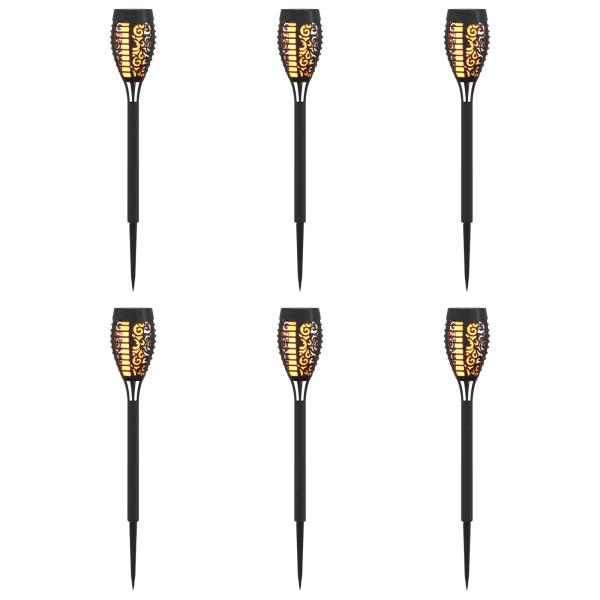 Außen Solarlichter mit Erdnagel 6 stk. Warmes Weiß 47,5 cm ABS