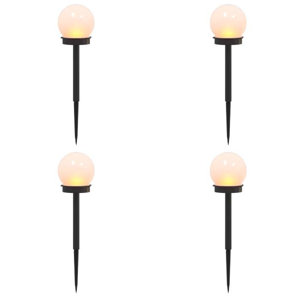 Außen Solarlichter mit Erdnagel 4 Stk. Warmes Weiß 38,5 cm ABS