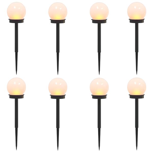 Außen Solarlichter mit Erdnagel 8 stk. Warmes Weiß 38,5 cm ABS