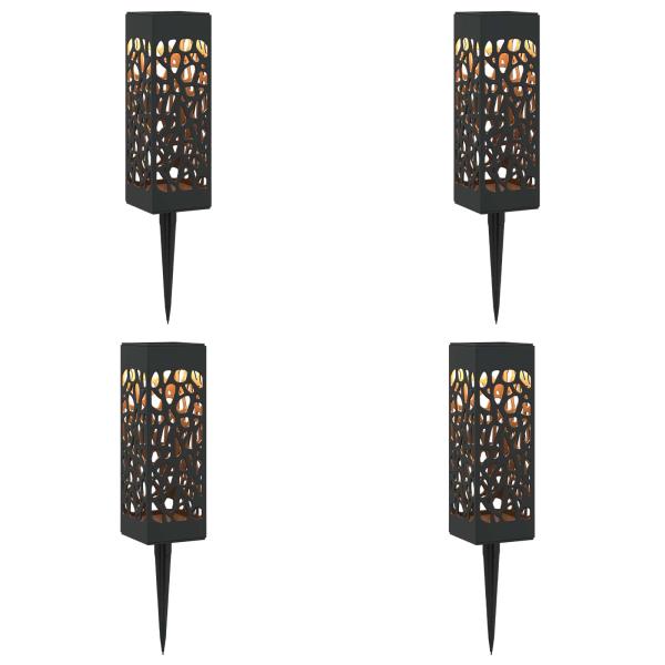 Außen Solarlichter mit Erdnagel 4 stk. Warmes Weiß 29 cm PP