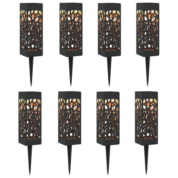 Außen Solarlichter mit Erdnagel 8 stk. Warmes Weiß 29 cm PP