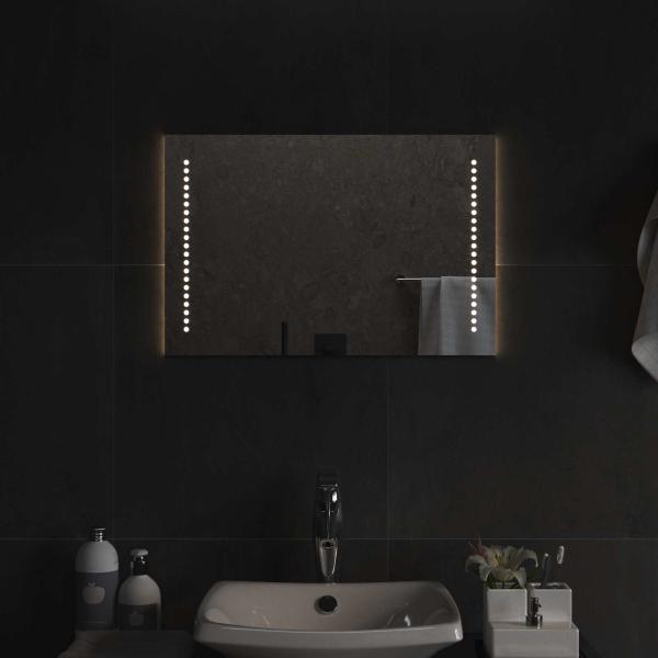 LED-Badezimmerspiegel Transparent 60 x 40 cm Gehärtetes Glas