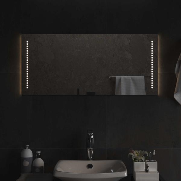LED-Badezimmerspiegel Transparent 90 x 40 cm Gehärtetes Glas