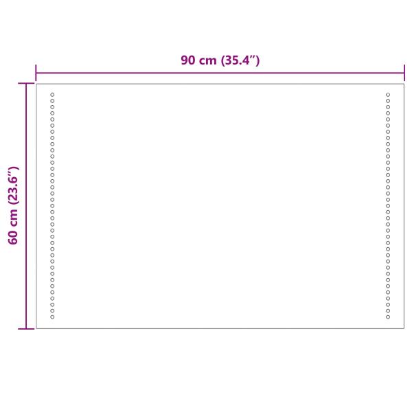 LED-Badezimmerspiegel Transparent 90 x 60 cm Gehärtetes Glas