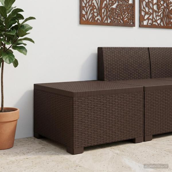 ARDEBO.de - 1-Sitzer Garten-Sofa Rattan-Look PP Braun