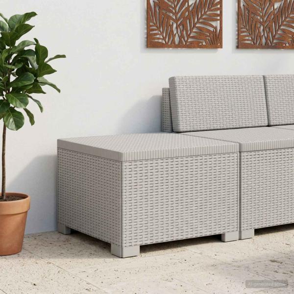 ARDEBO.de - 1-Sitzer Garten-Sofa Rattan-Look PP Weiß