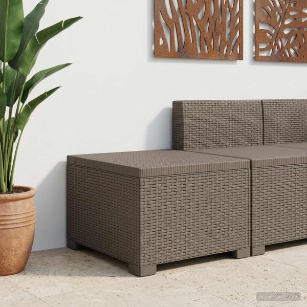 ARDEBO.de - 1-Sitzer Garten-Sofa Rattan-Look PP Hellgrau