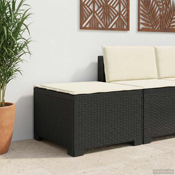 ARDEBO.de - 1-Sitzer Garten-Sofa mit Kissen Rattan-Look PP Anthrazit