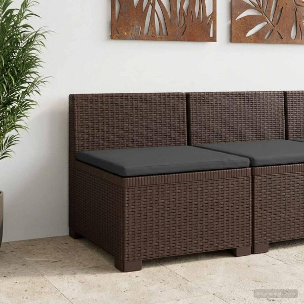 ARDEBO.de - 1-Sitzer Garten-Sofa mit Kissen Rattan-Look PP Braun