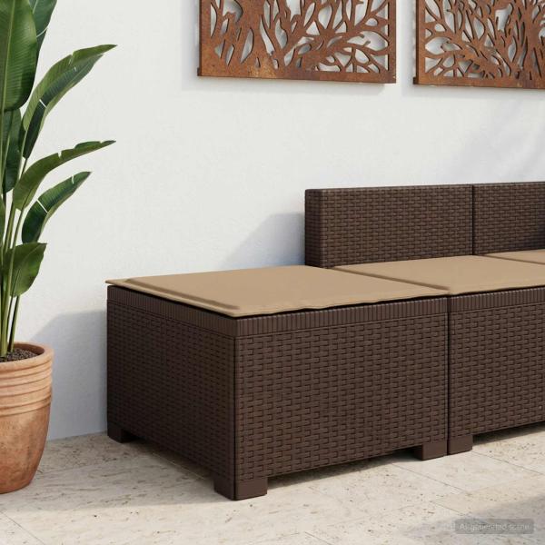 ARDEBO.de - 1-Sitzer Garten-Sofa mit Kissen Rattan-Look PP Braun