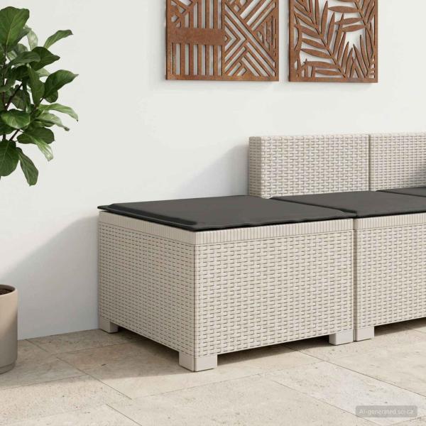 ARDEBO.de - 1-Sitzer Garten-Sofa mit Kissen Rattan-Look PP Weiß