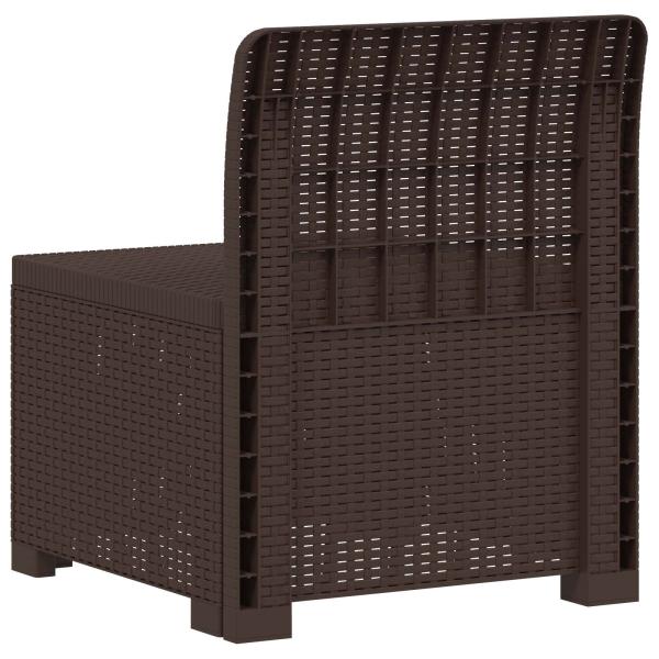 1-Sitzer Garten-Sofa Rattan-Look PP Braun