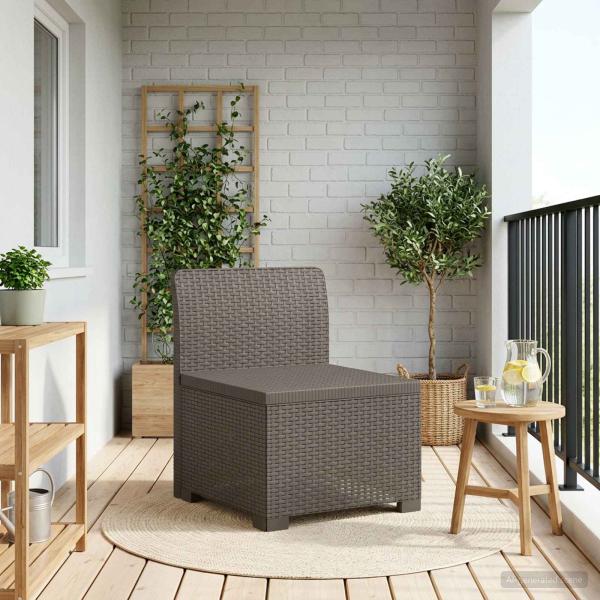 ARDEBO.de - 1-Sitzer Garten-Sofa Rattan-Look PP Hellgrau
