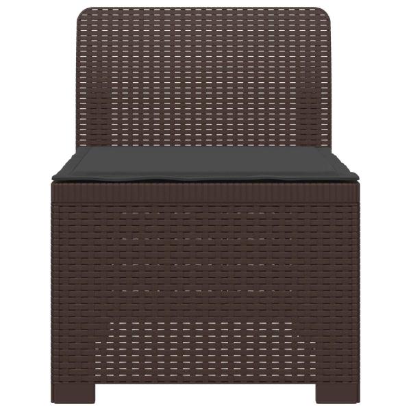 1-Sitzer Garten-Sofa mit Kissen Rattan-Look PP Braun