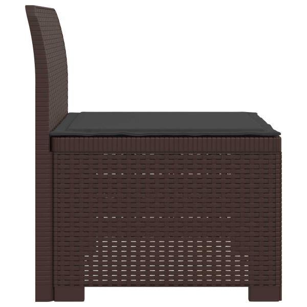 1-Sitzer Garten-Sofa mit Kissen Rattan-Look PP Braun