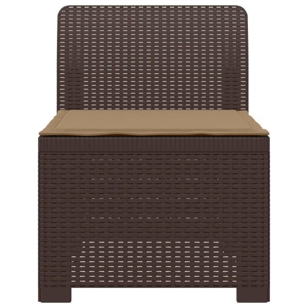 1-Sitzer Garten-Sofa mit Kissen Rattan-Look PP Braun