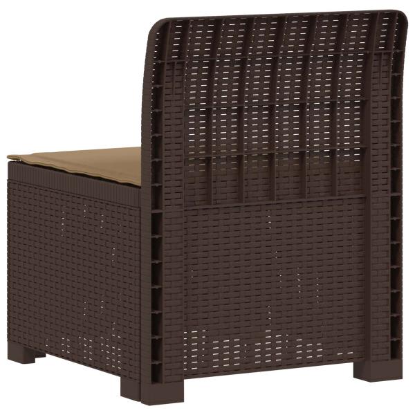 1-Sitzer Garten-Sofa mit Kissen Rattan-Look PP Braun