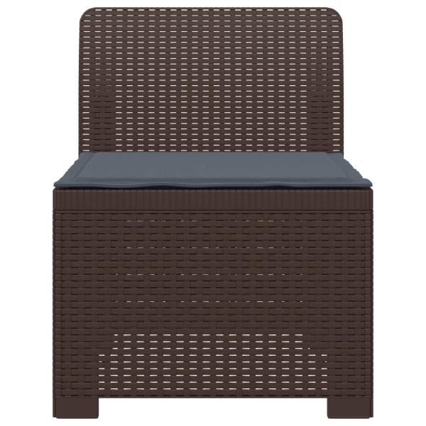 1-Sitzer Garten-Sofa mit Kissen Rattan-Look PP Braun