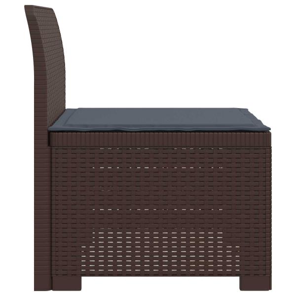1-Sitzer Garten-Sofa mit Kissen Rattan-Look PP Braun