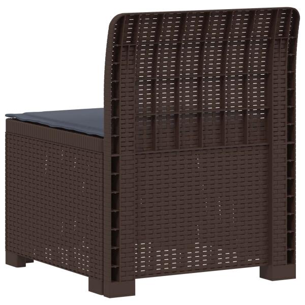 1-Sitzer Garten-Sofa mit Kissen Rattan-Look PP Braun