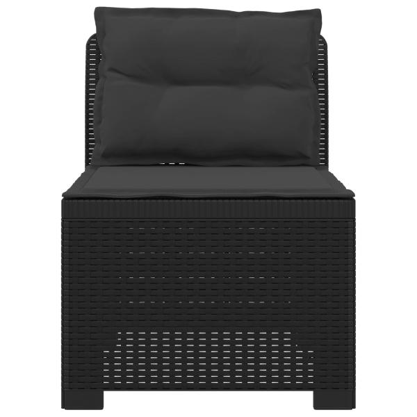 1-Sitzer Garten-Sofa mit Kissen Rattan-Look PP Anthrazit