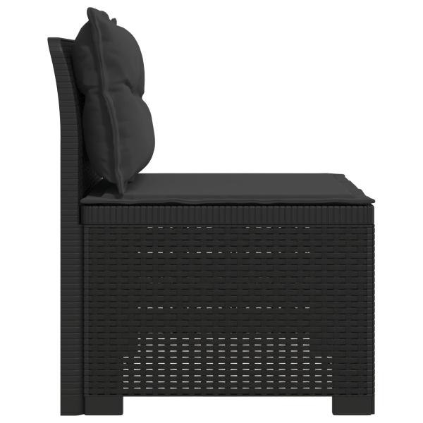 1-Sitzer Garten-Sofa mit Kissen Rattan-Look PP Anthrazit