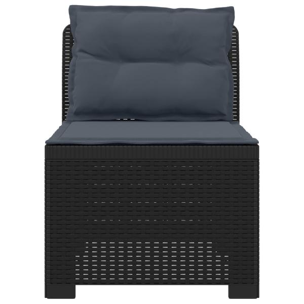1-Sitzer Garten-Sofa mit Kissen Rattan-Look PP Anthrazit