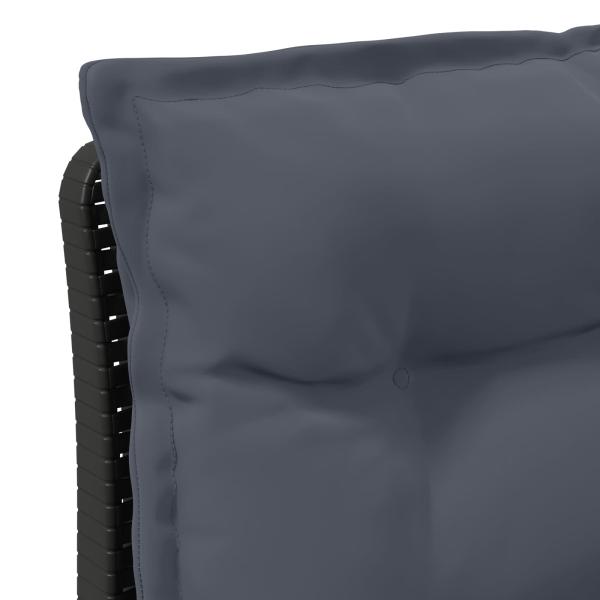 1-Sitzer Garten-Sofa mit Kissen Rattan-Look PP Anthrazit
