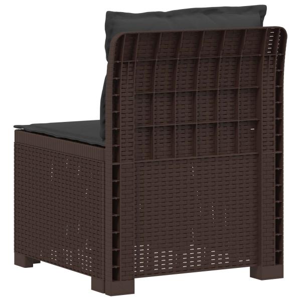 1-Sitzer Garten-Sofa mit Kissen Rattan-Look PP Braun