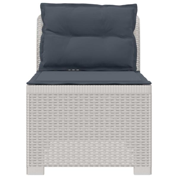 1-Sitzer Garten-Sofa mit Kissen Rattan-Look PP Weiß