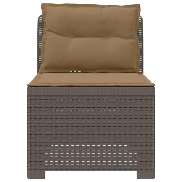 1-Sitzer Garten-Sofa mit Kissen Rattan-Look PP Hellgrau