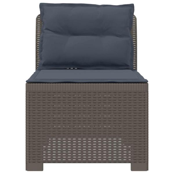 1-Sitzer Garten-Sofa mit Kissen Rattan-Look PP Hellgrau