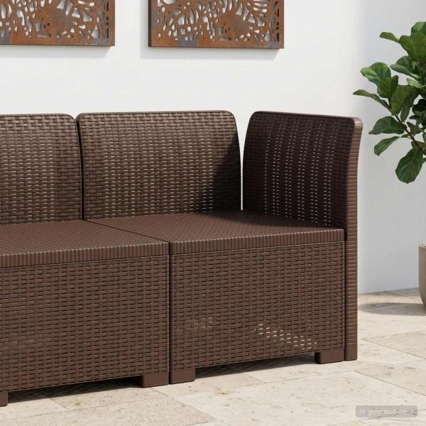 ARDEBO.de - 1-Sitzer Garten-Sofa Rattan-Look PP Braun