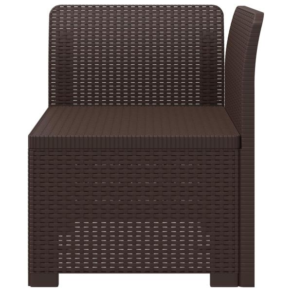 1-Sitzer Garten-Sofa Rattan-Look PP Braun